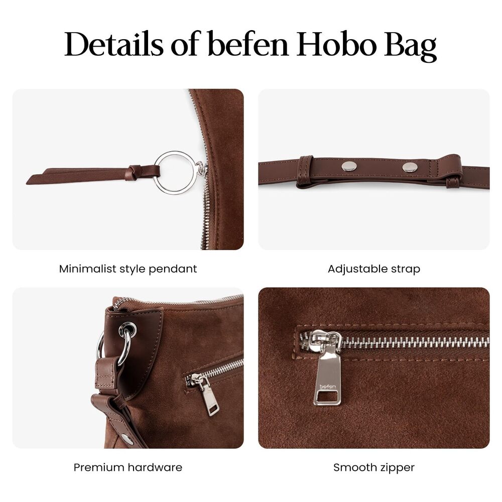 7802 Leather Hobo Bags ,Soft Real Leather Hnadbags Shoulder Bag Everyday - Picture 4 of 6